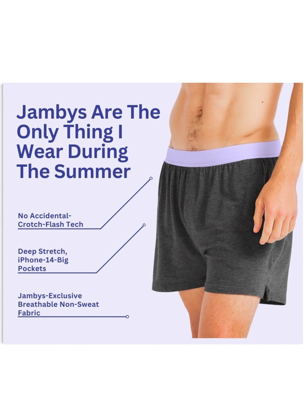 Jamby's Unisex Adults Elastic Waist Pajama Shorts Grey/purple Large Loungewear - Picture 7 of 10